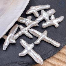 Жемчуг Барокко Крест штучно горизонтальный (40-48)х(28-35) мм 