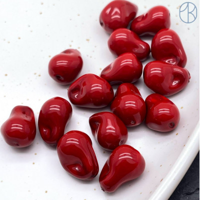 Жемчуг Майорка Барокко бордовый 10х15 мм штучно