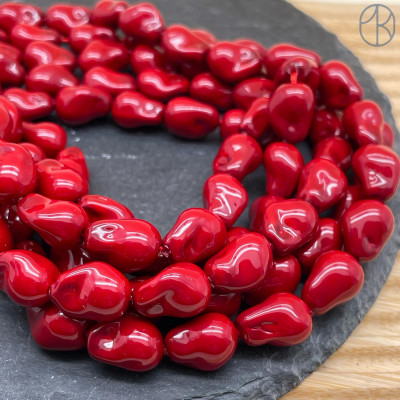 Жемчуг Майорка Барокко цвет бордовый №1 22х15 мм