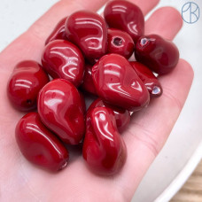 Жемчуг Майорка Барокко цвет бордовый 22х15 мм штучно