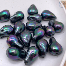 Жемчуг Майорка Барокко цвет черный хамелеон 22х15 мм штучно