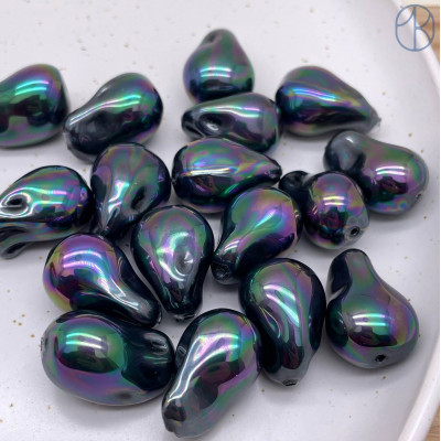 Жемчуг Майорка Барокко цвет черный хамелеон 22х15 мм штучно