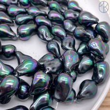 Жемчуг Майорка Барокко цвет черный хамелеон 22х15 мм