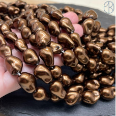 Жемчуг Майорка Барокко цвет коричневый 15х12 мм