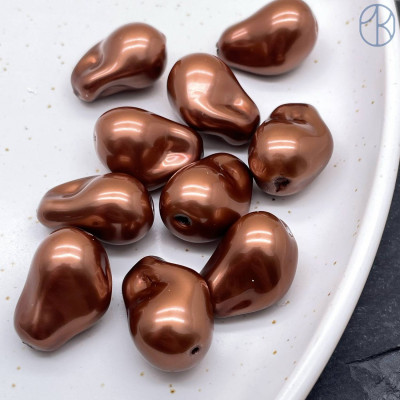 Жемчуг Майорка Барокко цвет коричневый 22х15 мм штучно