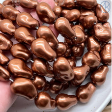 Жемчуг Майорка Барокко цвет коричневый 22х15 мм