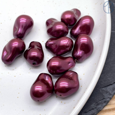 Жемчуг Майорка Барокко цвет пурпурный 22х15 мм штучно