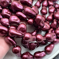 Жемчуг Майорка Барокко цвет пурпурный 22х15 мм