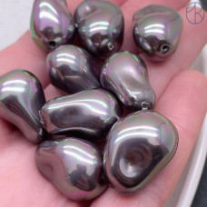 Жемчуг Майорка Барокко цвет серый 22х15 мм штучно