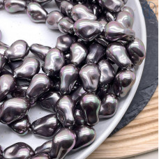 Жемчуг Майорка Барокко цвет серый 22х15 мм