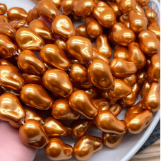 Жемчуг Майорка Барокко цвет светло-коричневый 22х15 мм