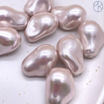 Жемчуг Майорка Барокко цвет светло-розовый 22х15 мм штучно