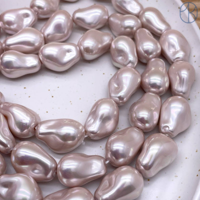 Жемчуг Майорка Барокко цвет светло-розовый 22х15 мм