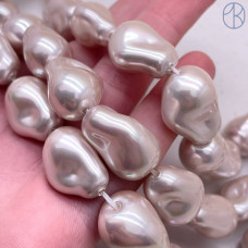 Жемчуг Майорка Барокко цвет светло-розовый 22х15 мм