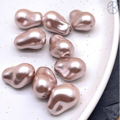 Жемчуг Майорка Барокко цвет темно-розовый 22х15 мм штучно