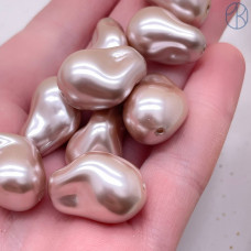 Жемчуг Майорка Барокко цвет темно-розовый 22х15 мм штучно