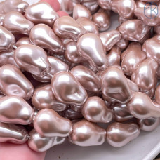 Жемчуг Майорка Барокко цвет темно-розовый 22х15 мм