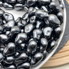 Жемчуг Майорка Барокко цвет темно-серый 22х15 мм