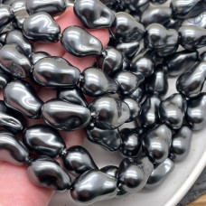 Жемчуг Майорка Барокко цвет темно-серый 22х15 мм