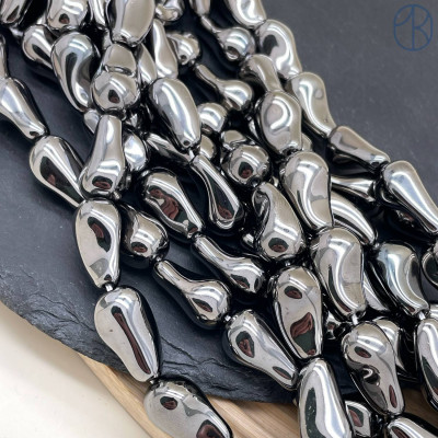 Жемчуг Майорка Барокко цвет темное серебро 22х15 мм