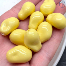 Жемчуг Майорка Барокко цвет желтый 22х15 мм штучно