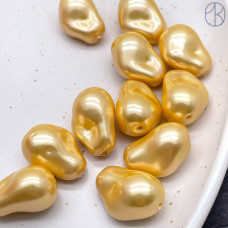 Жемчуг Майорка Барокко цвет золотистый 22х15 мм штучно