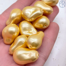 Жемчуг Майорка Барокко цвет золотистый 22х15 мм штучно