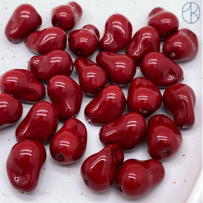 Жемчуг Майорка Барокко темно-красный 10х15 мм штучно