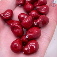 Жемчуг Майорка Барокко темно-красный 10х15 мм штучно