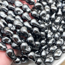 Жемчуг Майорка Барокко темно-серый 10х15 мм 