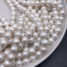 Жемчуг Майорка  белая фактурная 12 мм