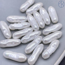 Жемчуг Майорка Бива белая 8х21 мм штучно