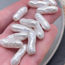 Жемчуг Майорка Бива белая 8х21 мм штучно