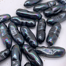 Жемчуг Майорка Бива, цвет черный хамелеон 8х21 мм штучно