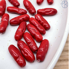 Жемчуг Майорка Бива, цвет красный 8х21 мм штучно