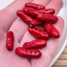 Жемчуг Майорка Бива, цвет красный 8х21 мм штучно