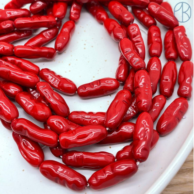 Жемчуг Майорка Бива, цвет красный 8х21 мм
