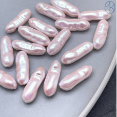 Жемчуг Майорка Бива, цвет розовый 8х21 мм штучно