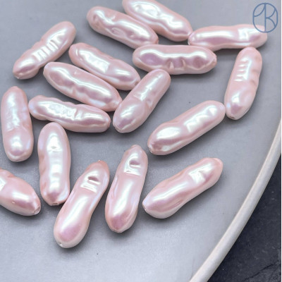Жемчуг Майорка Бива, цвет розовый 8х21 мм штучно