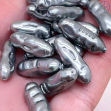 Жемчуг Майорка Бива, цвет серый 8х21 мм штучно