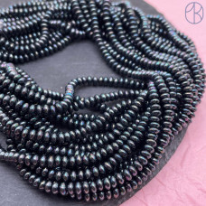 Жемчуг Майорка черный рондель 4х2 мм