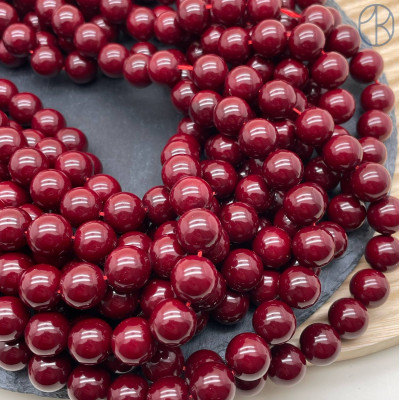 Жемчуг Майорка цвет бордовый №1 12 мм