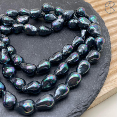 Жемчуг Майорка цвет хамелеон 12х9 мм