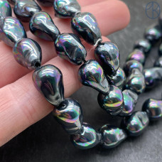 Жемчуг Майорка цвет хамелеон 12х9 мм