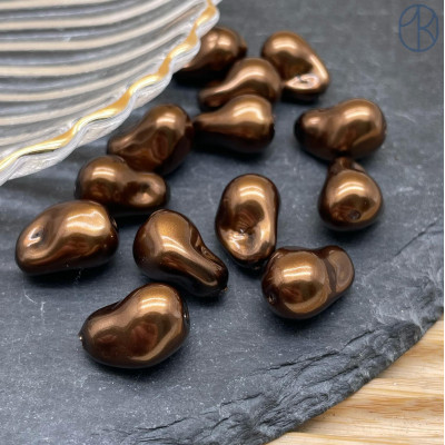Жемчуг Майорка цвет коричневый 15х12 мм штучно