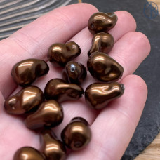 Жемчуг Майорка цвет коричневый 15х12 мм штучно