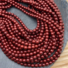 Жемчуг Майорка цвет красно-коричневый 4 мм