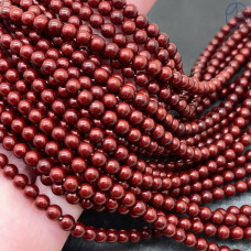 Жемчуг Майорка цвет красно-коричневый 4 мм
