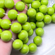 Жемчуг Майорка, цвет оливковый 14 мм