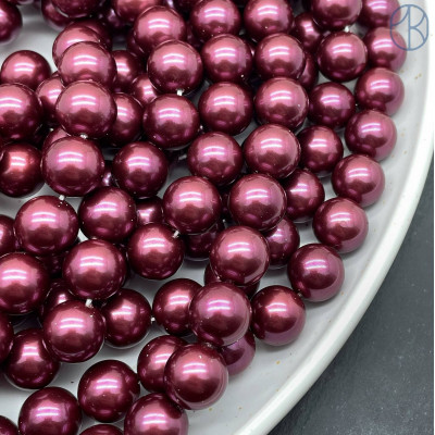 Жемчуг Майорка, цвет пурпурный 12 мм